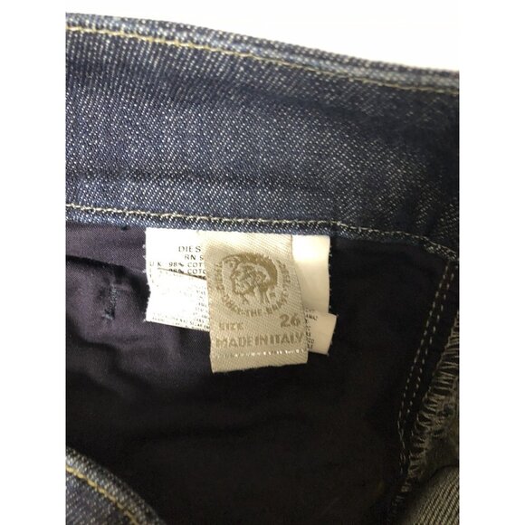 Diesel Industry Brucke Woman 26x30 Blue Denim Jeans Skinny Leg Hemmed Stretch - Picture 8 of 10